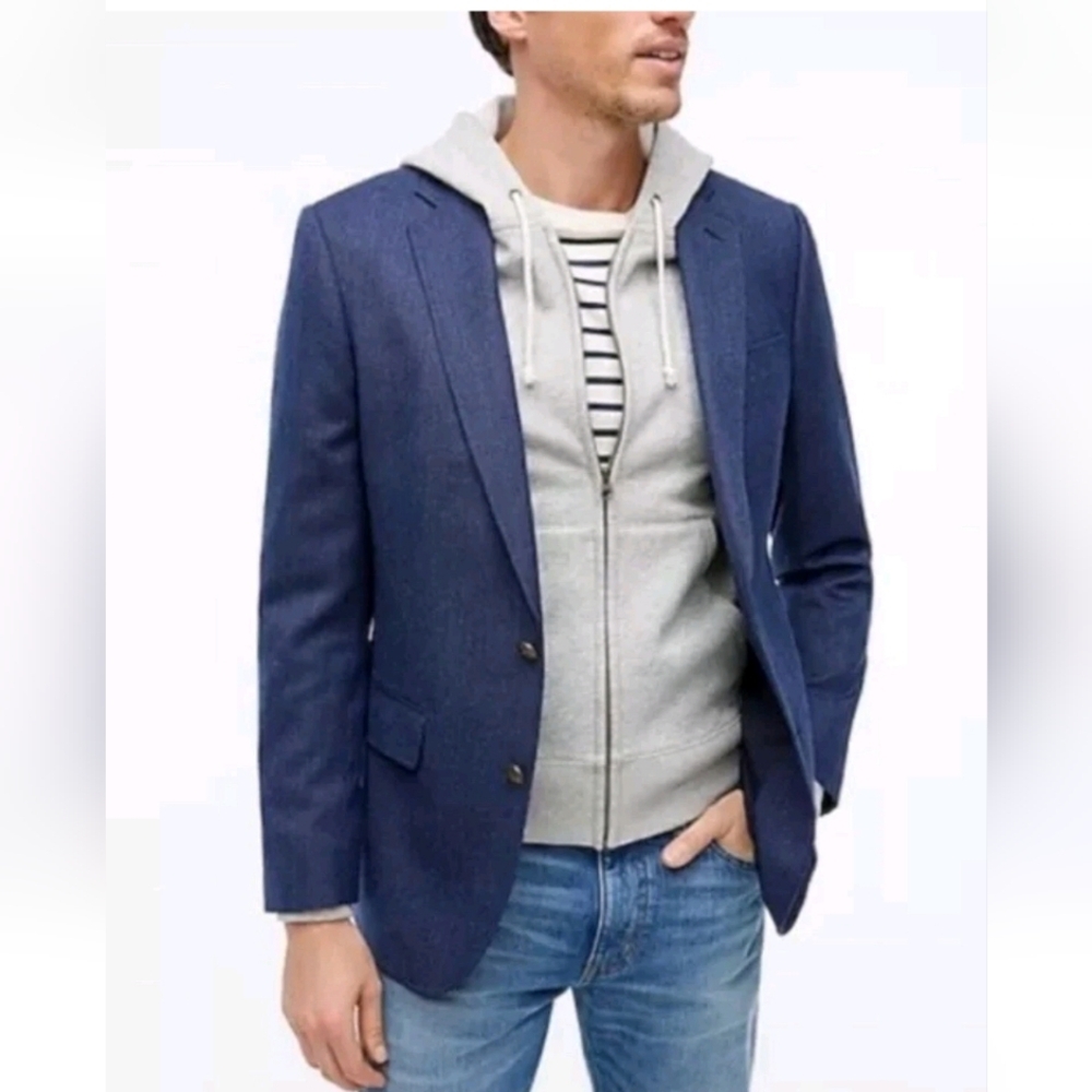 J. CREW THOMPSON SLIM FIT UNIVERSITY BLAZER in Blue SIZE NWT $398 AZ239